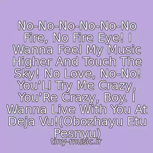 کاور آهنگ No-No-No-No-No-No Fire, No Fire Eye! I Wanna Feel My Music Higher And Touch The Sky! No Love, No-No! You’Ll Try Me Crazy, You’Re Crazy, Boy. I Wanna Live With You At Deja Vu!(Obozhayu Etu Pesnyu) از Inna - No Fire