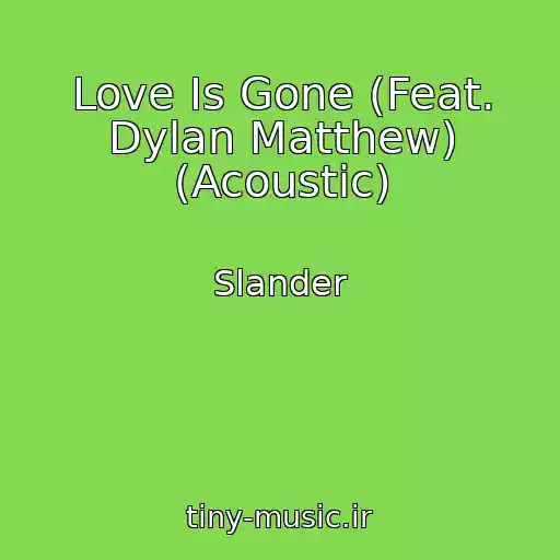 کاور آهنگ Love Is Gone (Feat. Dylan Matthew) (Acoustic) از Slander