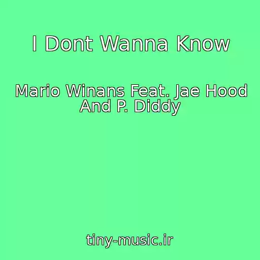 کاور آهنگ I Dont Wanna Know از Mario Winans Feat. Jae Hood And P. Diddy