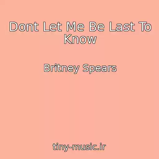 کاور آهنگ Dont Let Me Be Last To Know از Britney Spears