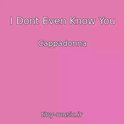 کاور آهنگ I Dont Even Know You از Cappadonna