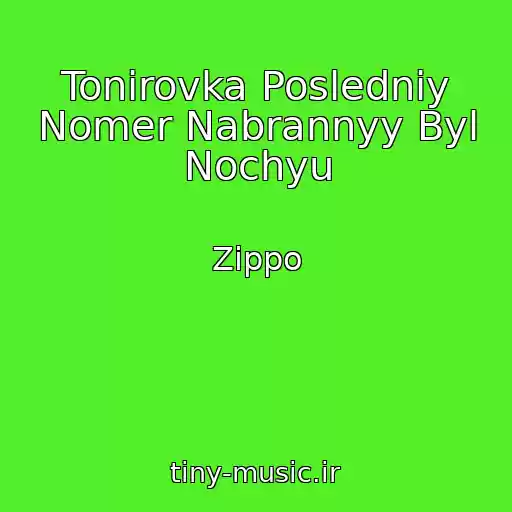 کاور آهنگ Tonirovka Posledniy Nomer Nabrannyy Byl Nochyu از Zippo