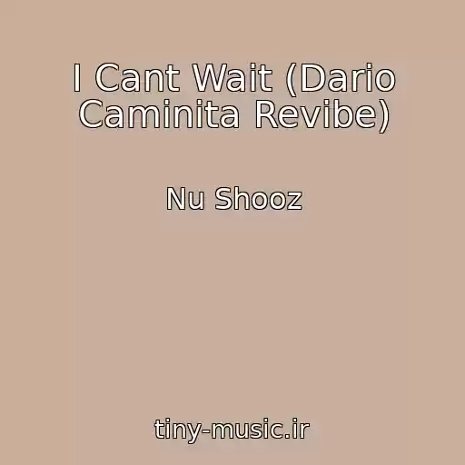کاور آهنگ I Cant Wait (Dario Caminita Revibe) از Nu Shooz
