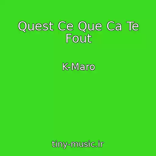 کاور آهنگ Quest Ce Que Ca Te Fout از K-Maro