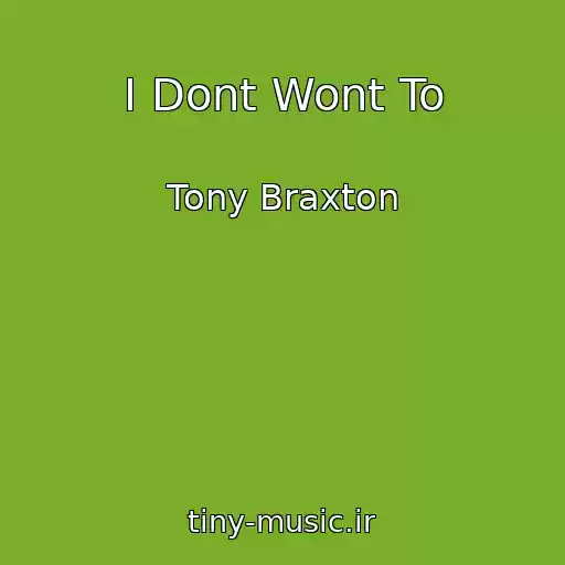کاور آهنگ I Dont Wont To از Tony Braxton