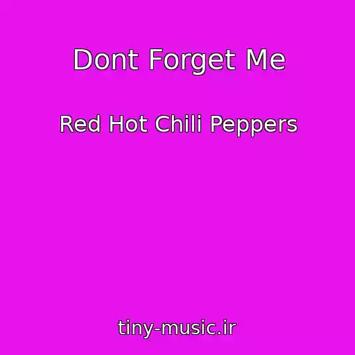 کاور آهنگ Dont Forget Me از Red Hot Chili Peppers