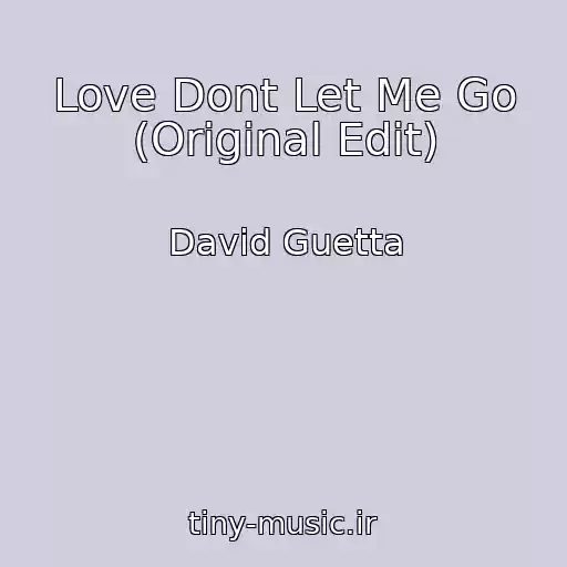 کاور آهنگ Love Dont Let Me Go (Original Edit) از David Guetta