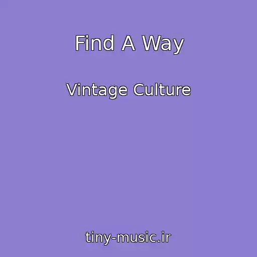 کاور آهنگ Find A Way از Vintage Culture