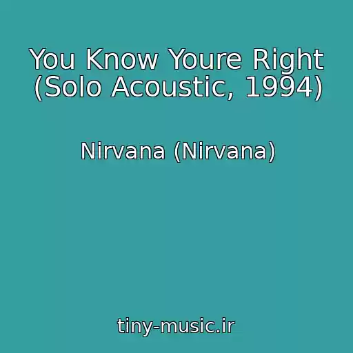 کاور آهنگ You Know Youre Right (Solo Acoustic, 1994) از Nirvana (Nirvana)