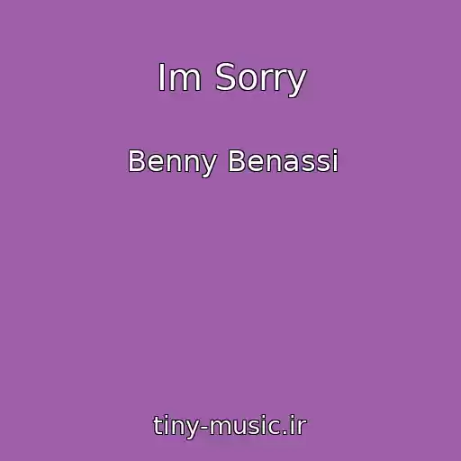 کاور آهنگ Im Sorry از Benny Benassi