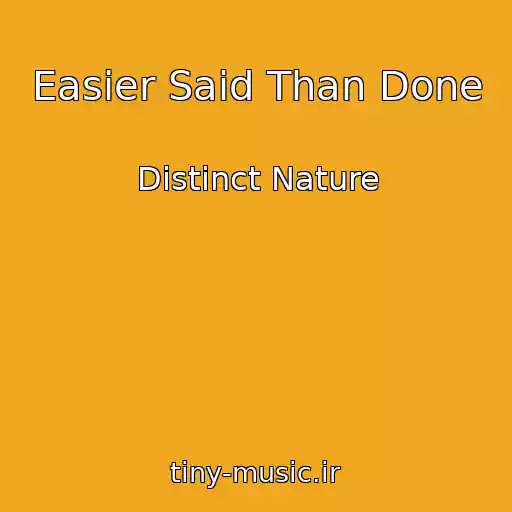 کاور آهنگ Easier Said Than Done از Distinct Nature