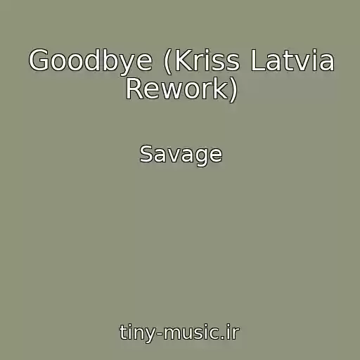 کاور آهنگ Goodbye (Kriss Latvia Rework) از Savage