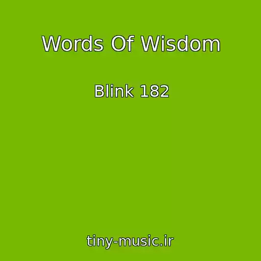 کاور آهنگ Words Of Wisdom از Blink 182