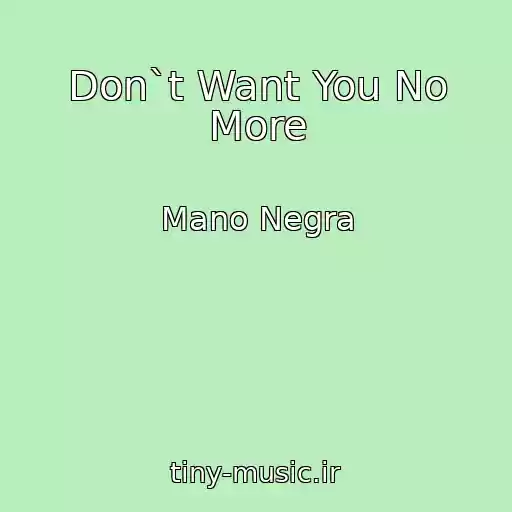 کاور آهنگ Don`t Want You No More از Mano Negra