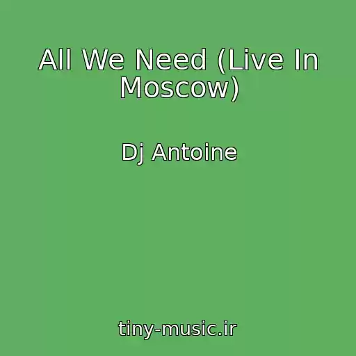 کاور آهنگ All We Need (Live In Moscow) از Dj Antoine