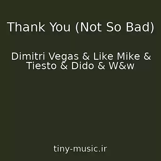 کاور آهنگ Thank You (Not So Bad) از Dimitri Vegas & Like Mike & Tiesto & Dido & W&w