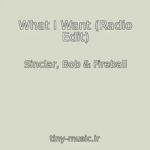کاور آهنگ What I Want (Radio Edit) از Sinclar, Bob & Fireball