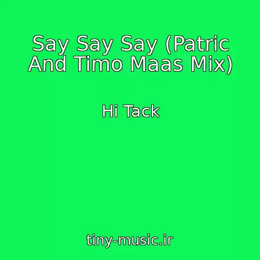 کاور آهنگ Say Say Say (Patric And Timo Maas Mix) از Hi Tack