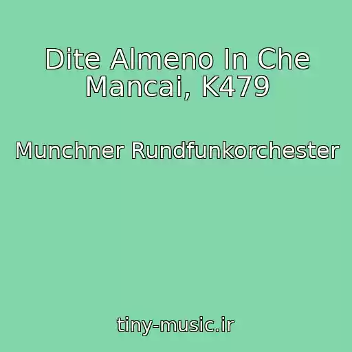 کاور آهنگ Dite Almeno In Che Mancai, K479 از Munchner Rundfunkorchester