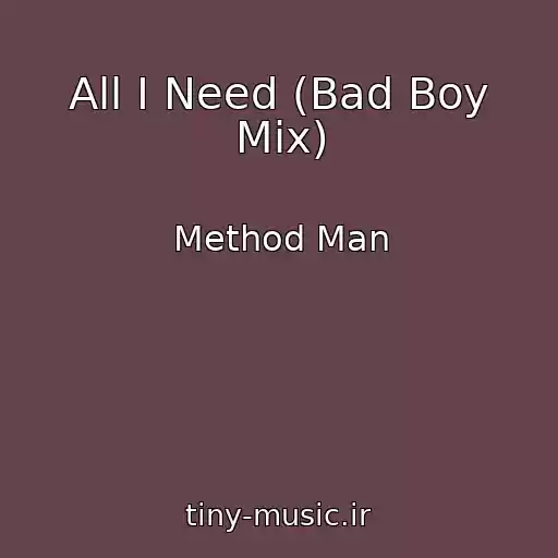 کاور آهنگ All I Need (Bad Boy Mix) از Method Man