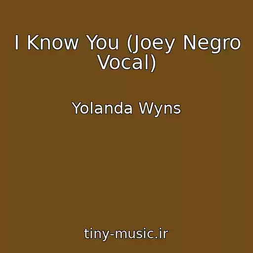 کاور آهنگ I Know You (Joey Negro Vocal) از Yolanda Wyns