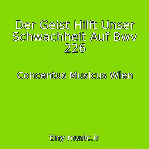 کاور آهنگ Der Geist Hilft Unser Schwachheit Auf Bwv 226 از Concentus Musicus Wien