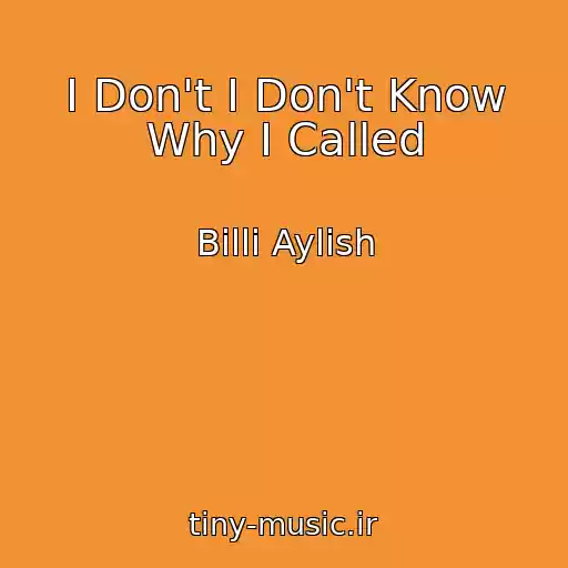 کاور آهنگ I Don't I Don't Know Why I Called از Billi Aylish