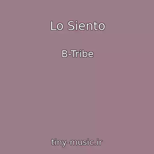 کاور آهنگ Lo Siento از B-Tribe