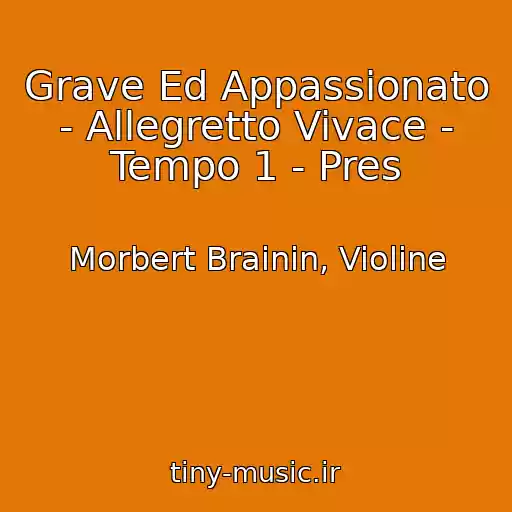 کاور آهنگ Grave Ed Appassionato - Allegretto Vivace - Tempo 1 - Pres از Morbert Brainin, Violine