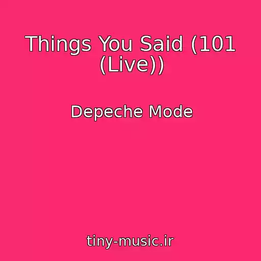 کاور آهنگ Things You Said (101 (Live)) از Depeche Mode