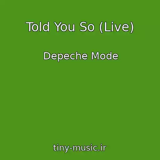 کاور آهنگ Told You So (Live) از Depeche Mode