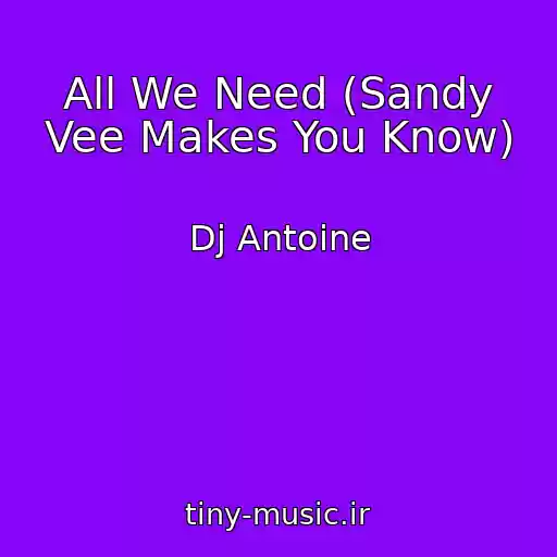 کاور آهنگ All We Need (Sandy Vee Makes You Know) از Dj Antoine