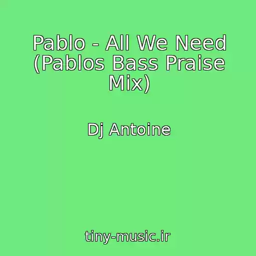 کاور آهنگ Pablo - All We Need (Pablos Bass Praise Mix) از Dj Antoine