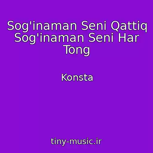 کاور آهنگ Sog'inaman Seni Qattiq Sog'inaman Seni Har Tong از Konsta