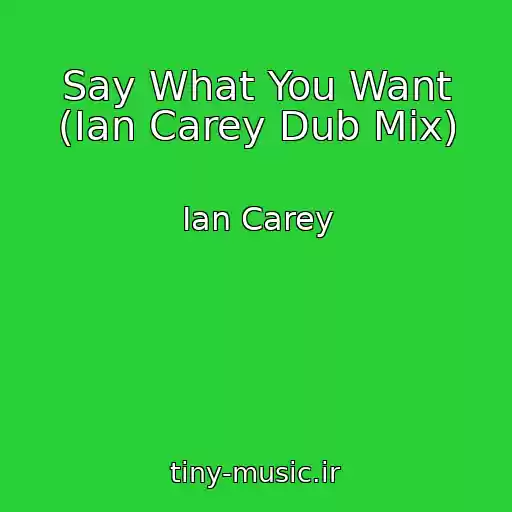 کاور آهنگ Say What You Want (Ian Carey Dub Mix) از Ian Carey
