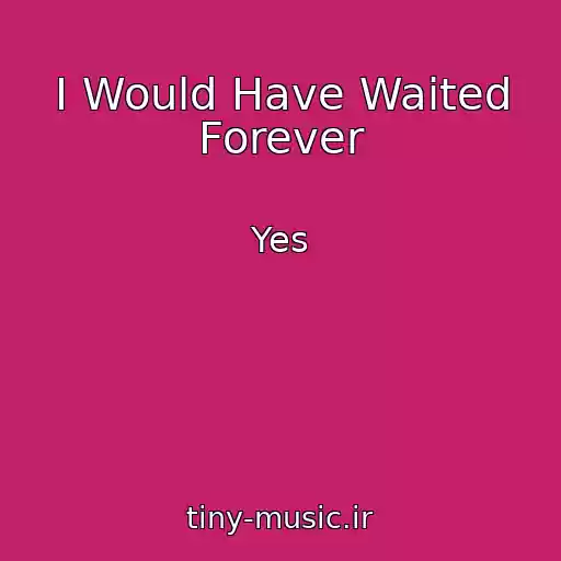 کاور آهنگ I Would Have Waited Forever از Yes