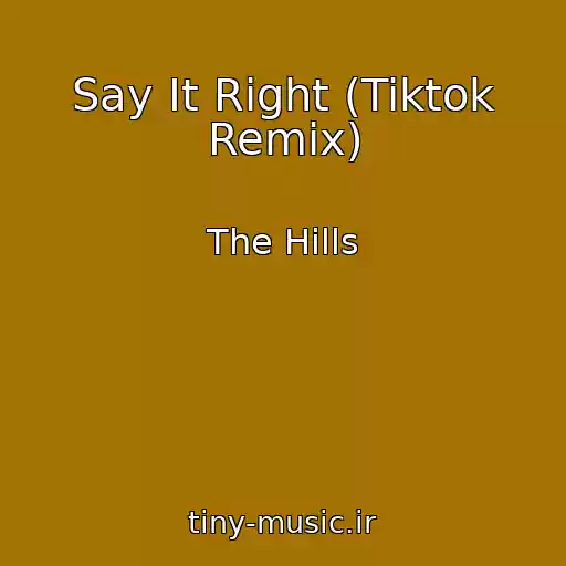 کاور آهنگ Say It Right (Tiktok Remix) از The Hills