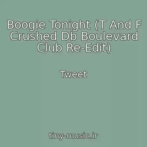 کاور آهنگ Boogie Tonight (T And F Crushed Db Boulevard Club Re-Edit) از Tweet