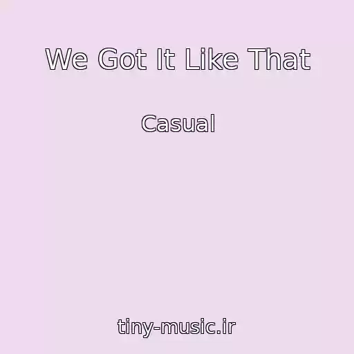 کاور آهنگ We Got It Like That از Casual