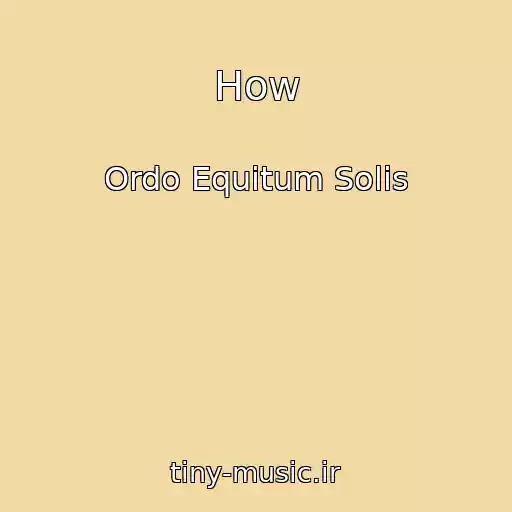 کاور آهنگ How از Ordo Equitum Solis