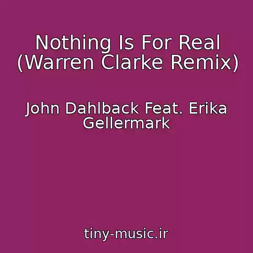 کاور آهنگ Nothing Is For Real (Warren Clarke Remix) از John Dahlback Feat. Erika Gellermark