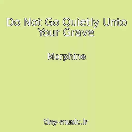 کاور آهنگ Do Not Go Quietly Unto Your Grave از Morphine
