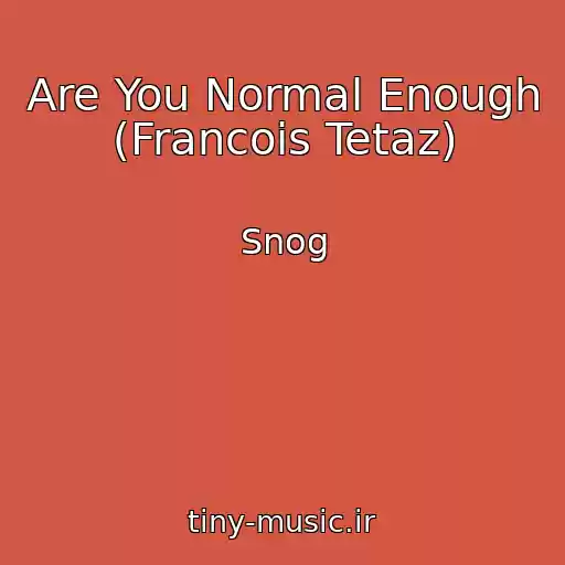 کاور آهنگ Are You Normal Enough (Francois Tetaz) از Snog
