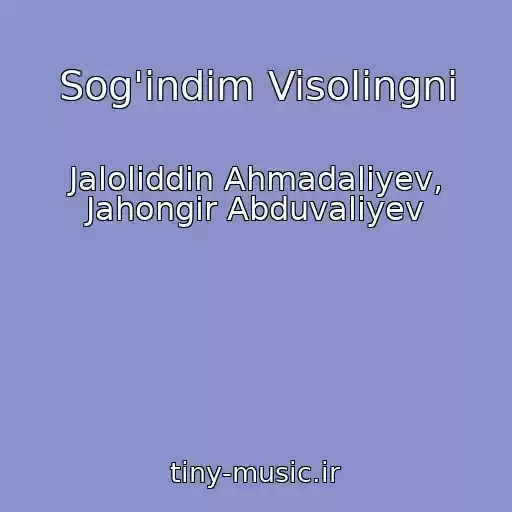 کاور آهنگ Sog'indim Visolingni از Jaloliddin Ahmadaliyev, Jahongir Abduvaliyev