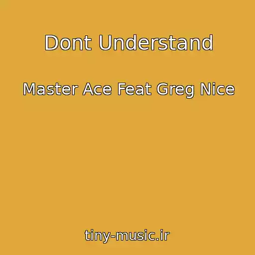 کاور آهنگ Dont Understand از Master Ace Feat Greg Nice