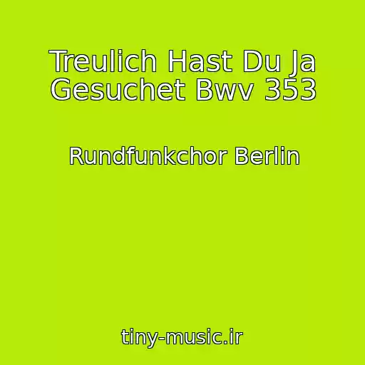 کاور آهنگ Treulich Hast Du Ja Gesuchet Bwv 353 از Rundfunkchor Berlin