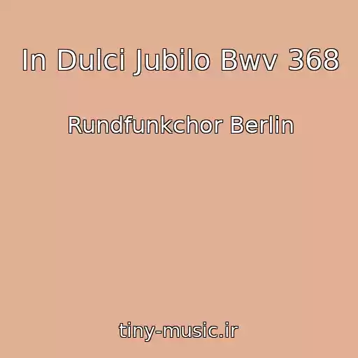 کاور آهنگ In Dulci Jubilo Bwv 368 از Rundfunkchor Berlin