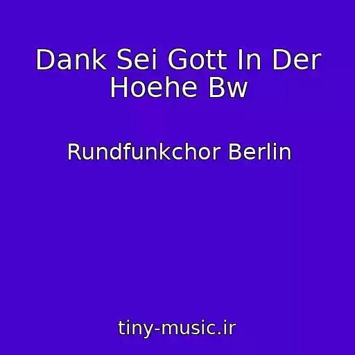 کاور آهنگ Dank Sei Gott In Der Hoehe Bw از Rundfunkchor Berlin