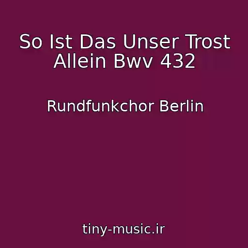 کاور آهنگ So Ist Das Unser Trost Allein Bwv 432 از Rundfunkchor Berlin