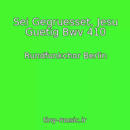 کاور آهنگ Sei Gegruesset, Jesu Guetig Bwv 410 از Rundfunkchor Berlin